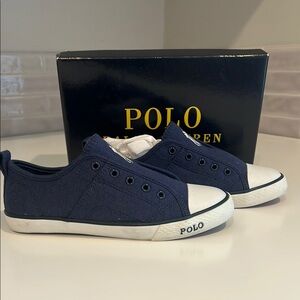 Polo by Ralph Lauren Blue and White Sneakers Classic Canvas Design